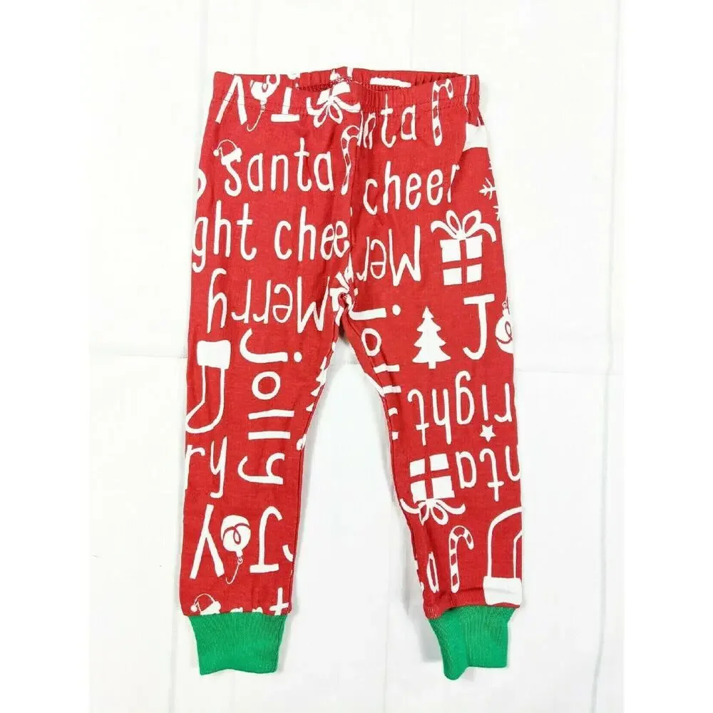 Carter's Red White & Green Holiday Words Pajamas Size 24 Months